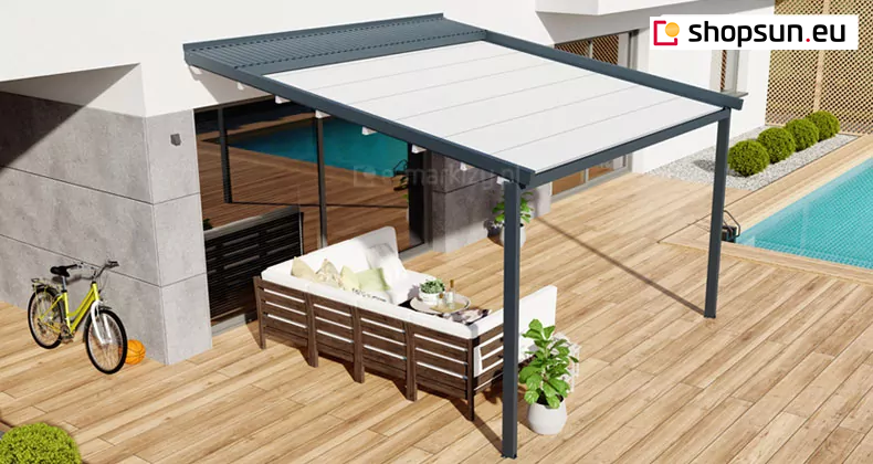 Luxo wall pergola information, pricing for terrace pergola