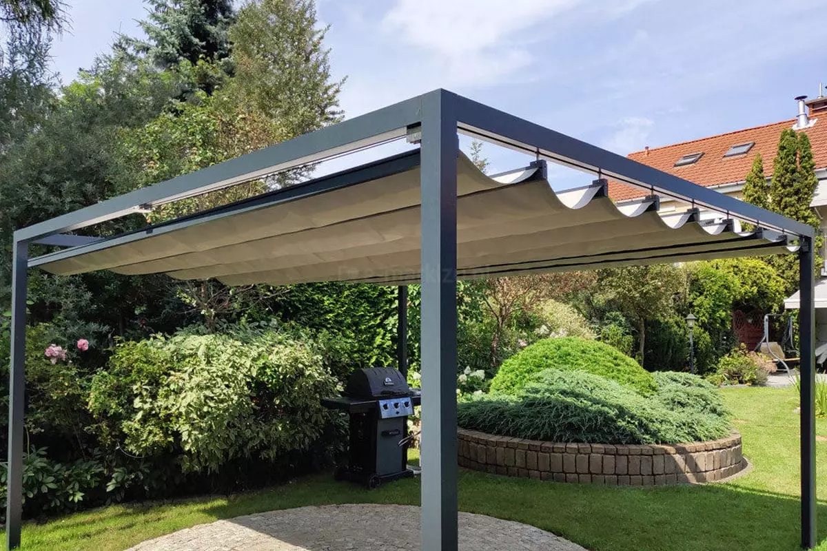 Dragon free-standing pergola, garden pergola, patio roof, garden roof, free-standing e-Dragon terrace pergola, electric