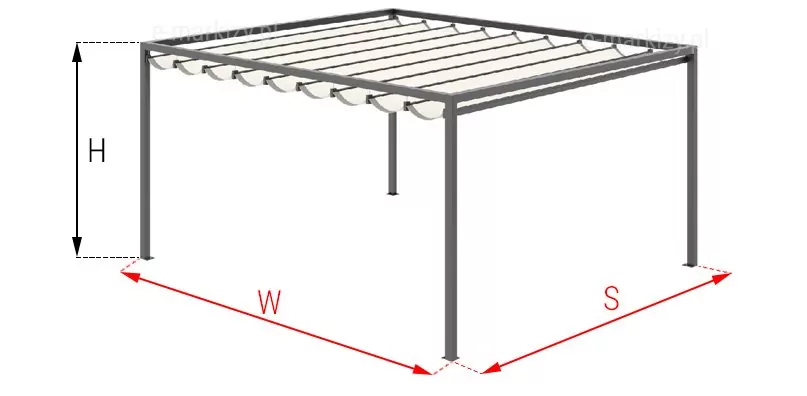 Dragon freestanding terrace pergola measurements, how to measure a pergola, terrace pergolas measurement