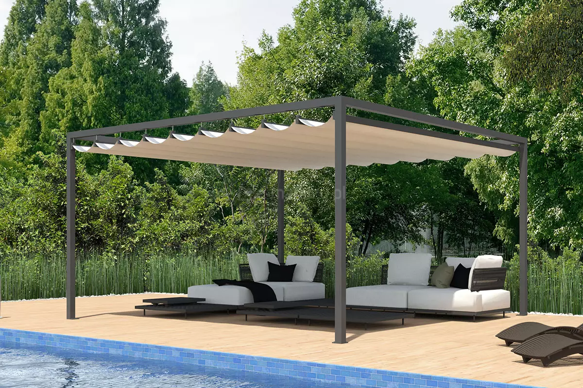 Dragon free-standing terrace pergola, pergola on poles, aluminum pergolas, custom-made terrace pergolas