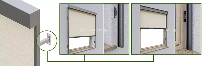 Concealing Facade Sun Screen 120 guide holders, Concealing Facade Sun Screen guide installation methods