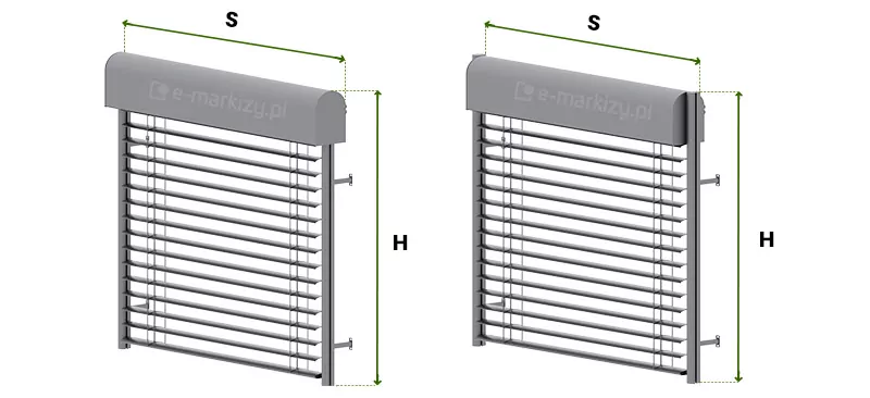 Exterior Venetian Blinds c80 oval dimensions, measurement Exterior Venetian Blinds selt