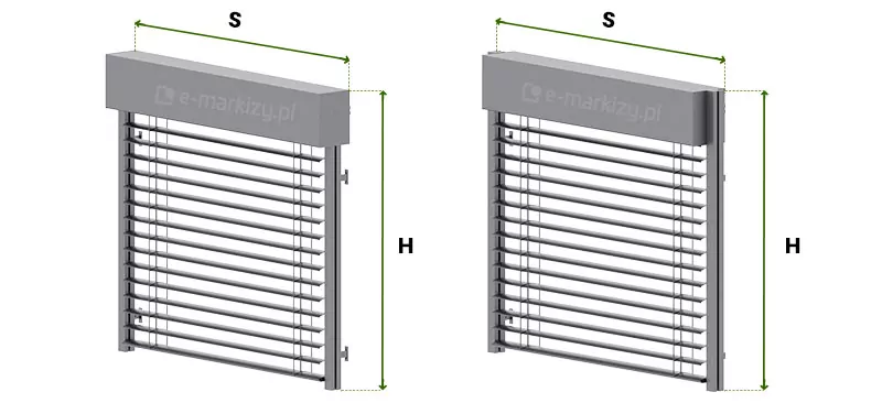 Exterior Venetian Blinds c80 cube dimensioning, measurement Exterior Venetian Blinds selt