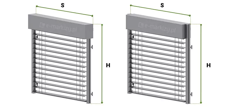 Exterior Venetian Blinds Z90 Cube Selt slatted sizing, how to measure Exterior Venetian Blinds Z90 Cube Selt slatted with slat track