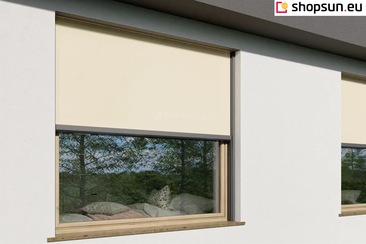 Window Cassette Sun Screen 120 Selt, built-in vertical roller blind, recessed roller blind