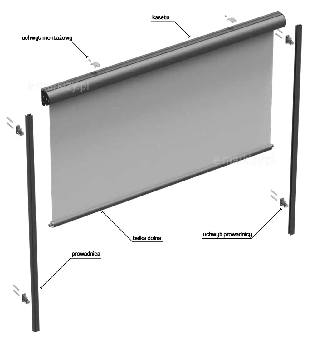 Refleksol 76 selt, reflexol components, mounting bracket, reflexol cassette, fabric guide, bottom beam, guide holder