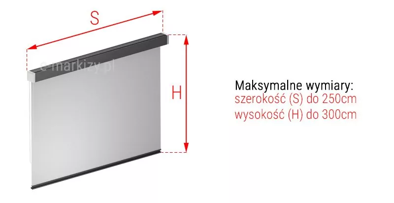 Cassette Sun Screen 85-Mas dimensions, Cassette Sun Screen measurement, Cassette Sun Screen dimensions