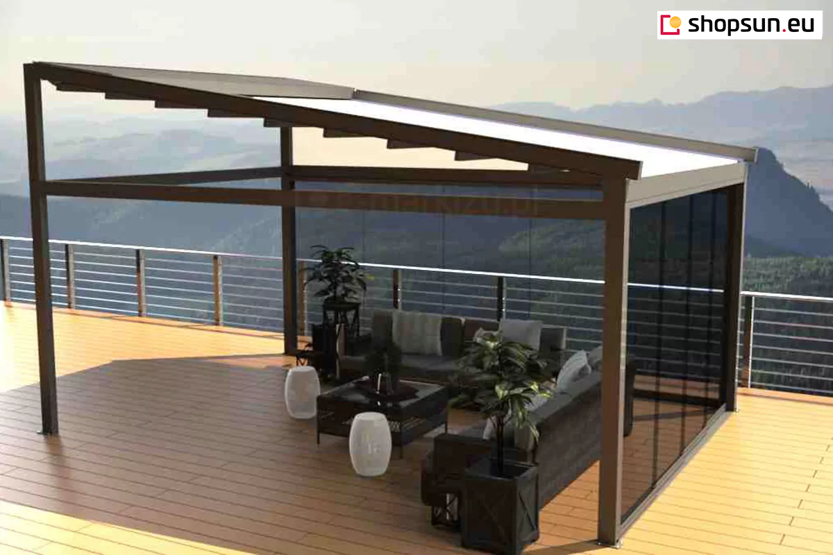 Square terrace pergola supported on 4 supports, Freestanding Square Pergola – Photo Gallery