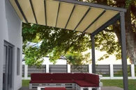 Square wall terrace pergola by mol