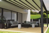 Square wall terrace pergola by mol