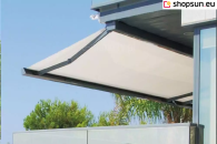 A moderno terrace awning in a tight moderno cassette intended for terraces and balconies