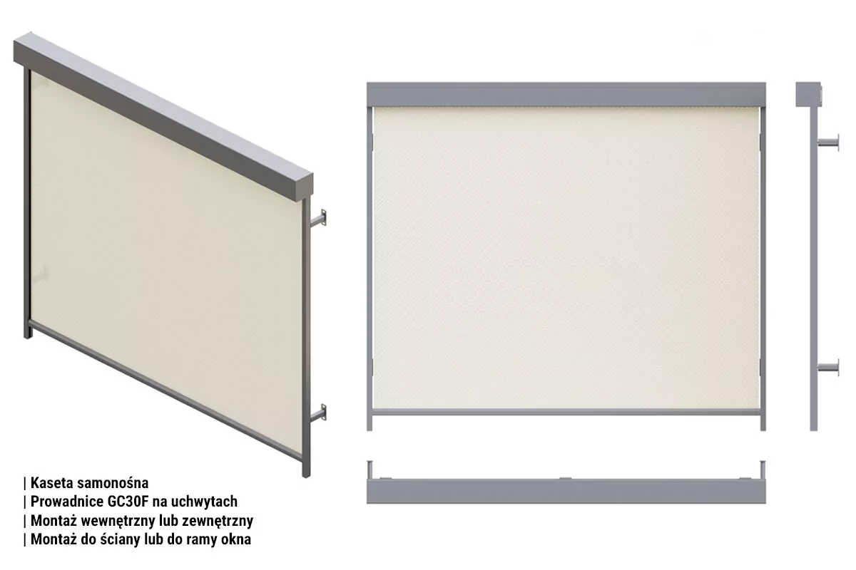 R103 guides gc30f on handles, Cassette Sun Screen 120 mounting methods