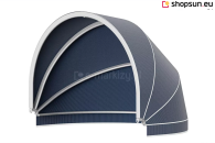 Semi-circular basket awning made to measure, Semi-circular awnings made to measure