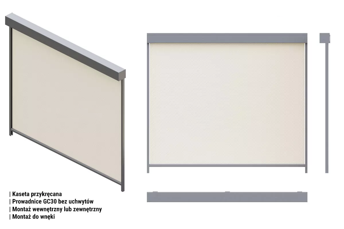 R103 guides gc30 without handles, Cassette Sun Screen 120 mounting methods