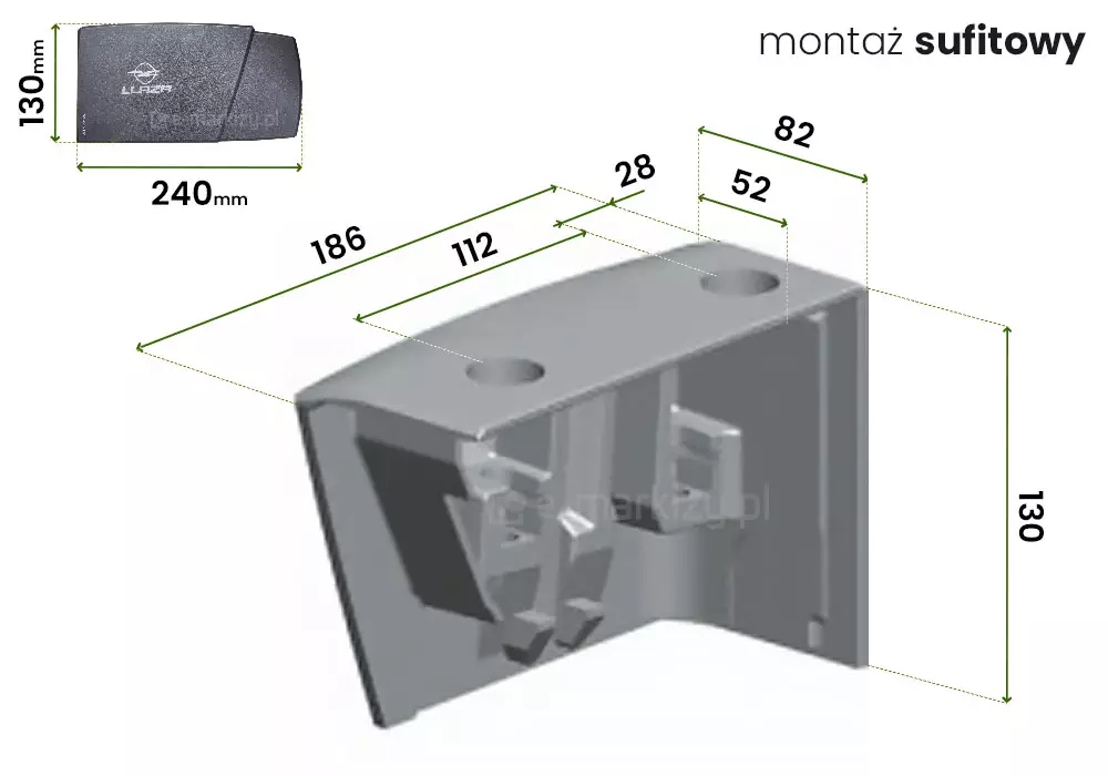 Modern awning, ceiling mounting, ceiling bracket for terrace awning, awning in full cassette, ceiling mounting