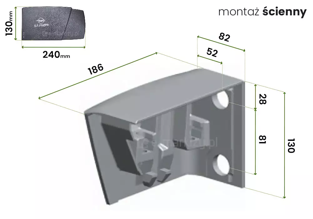 Modern awning, wall mounting, wall bracket for terrace awning, awning in full cassette, wall mounting