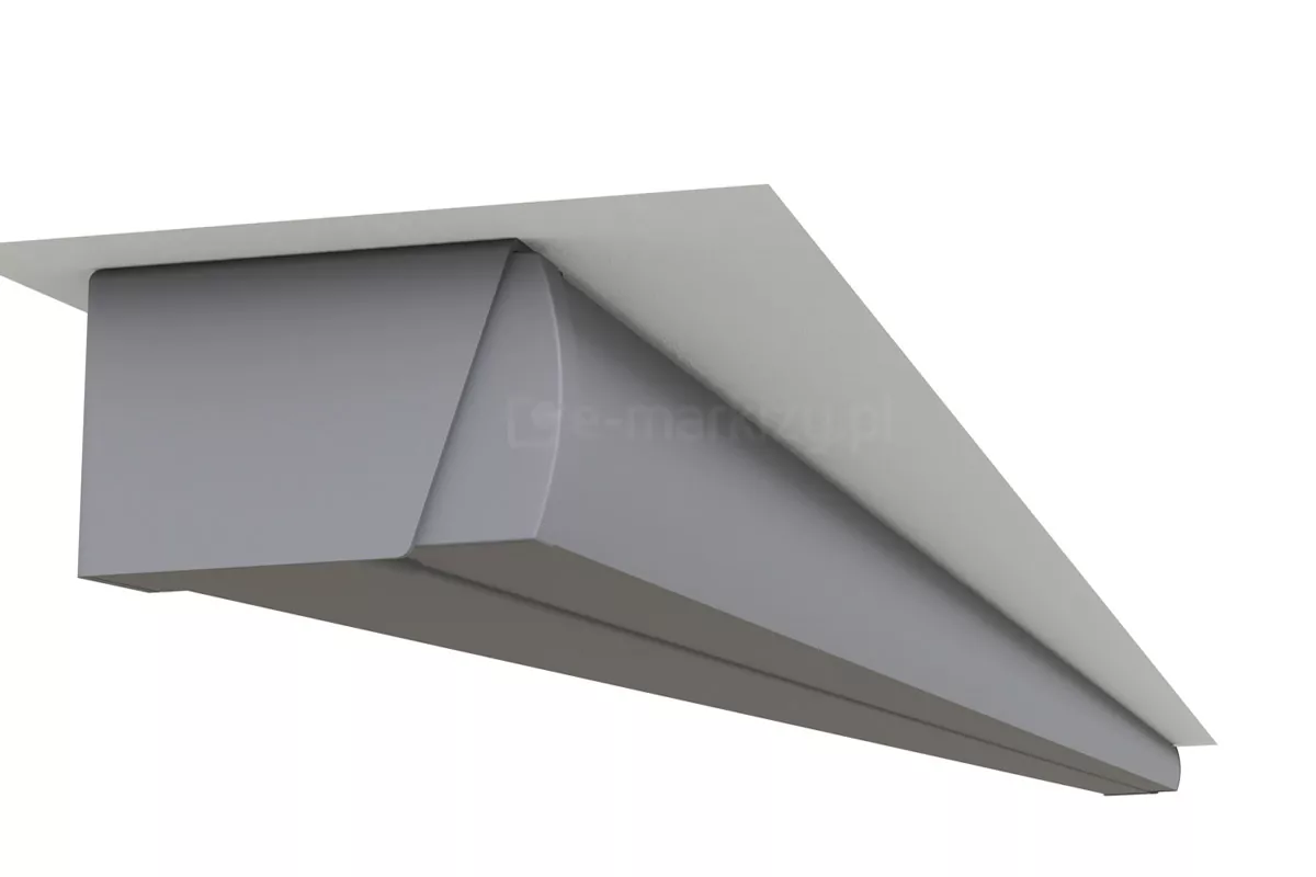 Moderno ceiling awning in an integrated cassette in a graphite shade