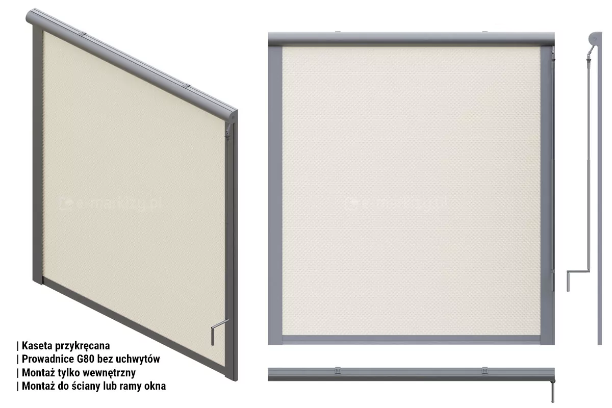 R76 guides g31 on handles, manual, Cassette Sun Screen 76 mounting methods