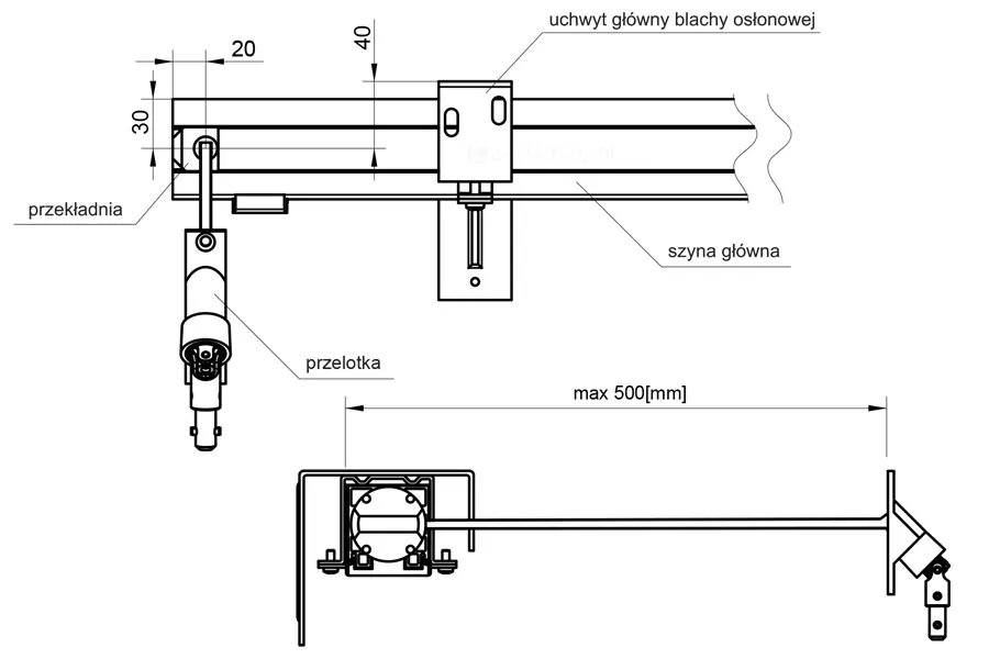 Exterior Venetian Blinds selt gear arrangement, hand crank for facade blinds