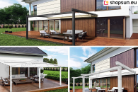 Custom-made garden pergola, luxo pergola, extruded aluminum pergola