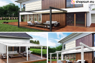 Custom-made garden pergola, luxo pergola, extruded aluminum pergola