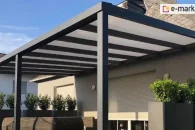 Multiwall polycarbonate is an effective and economical material for shading a terrace.