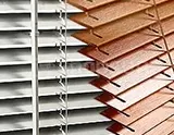 wooden and aluminum blinds