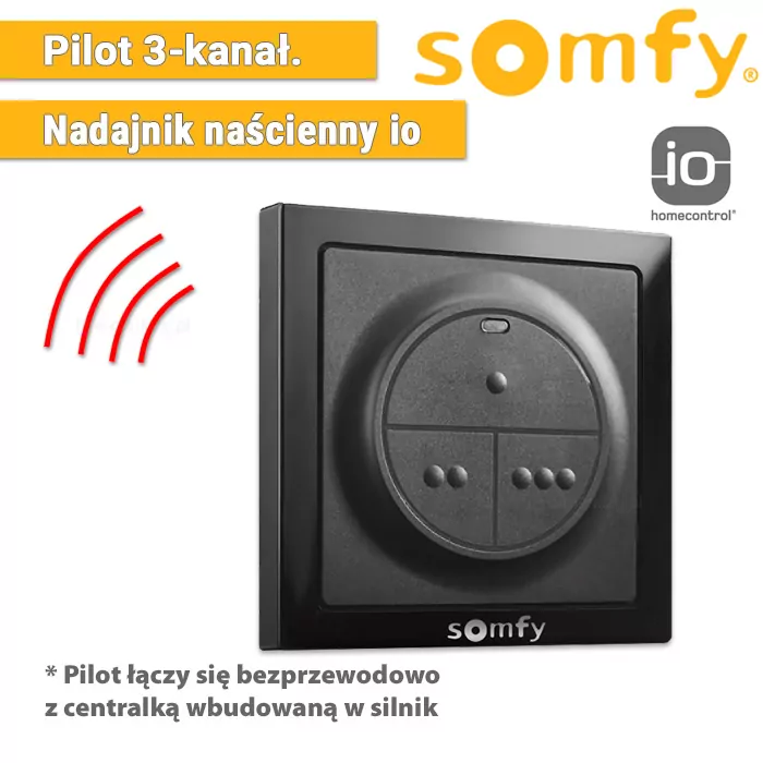 Somfy 3-channel wall-mounted transmitter