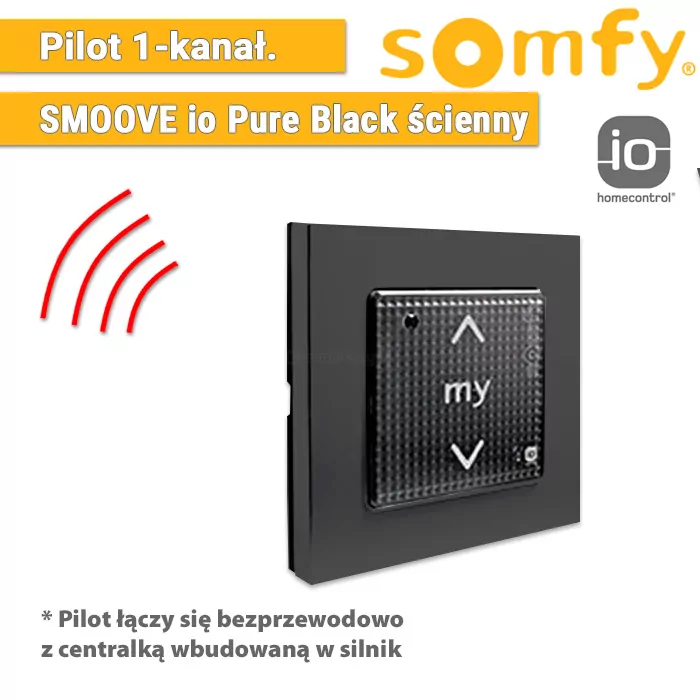 Somfy Smoove io Pure Black Remote Control