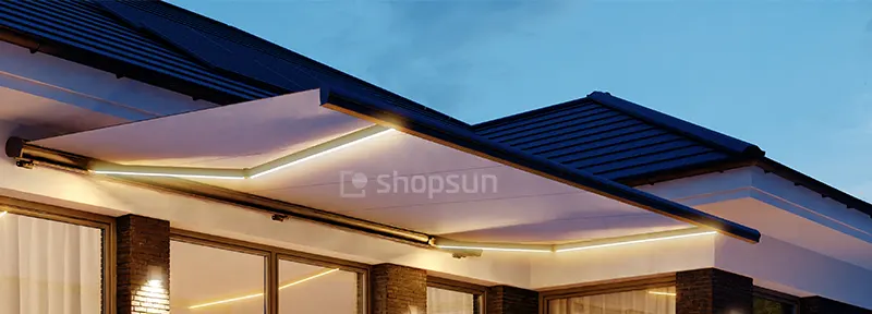 LED strip lighting, LED for awnings, LED strip for terrace awning, illuminated terrace awning Dakar, terrace awning with strip lighting, awning accessories - LEDs