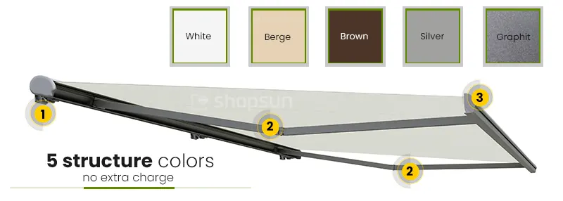 terrace awning frame colors, Selt awning frame colors