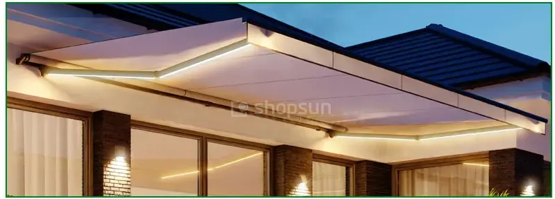 LED lighting, awning lighting, LED strip for patio awning, illuminated patio awning Australia, patio awning with strip lighting, awning accessories - LEDs