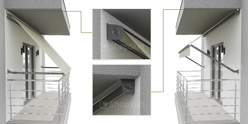 balcony awning installation, Italia balcony installation, balcony awning mounts