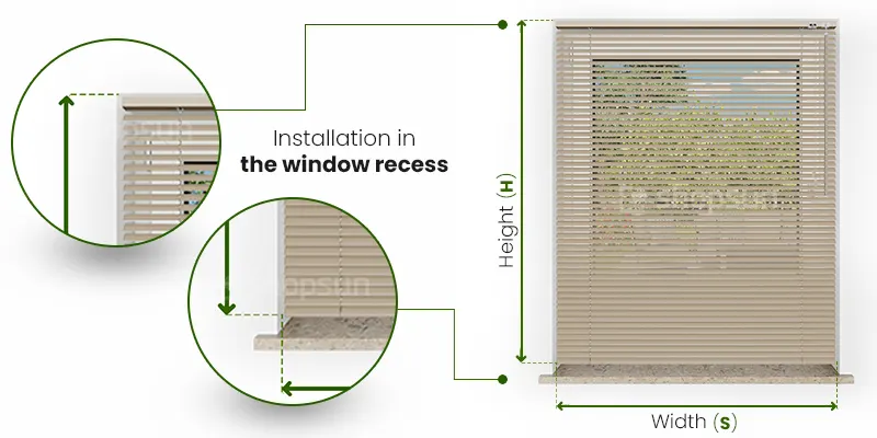 16mm aluminum shutter, how to measure for installation in the window niche